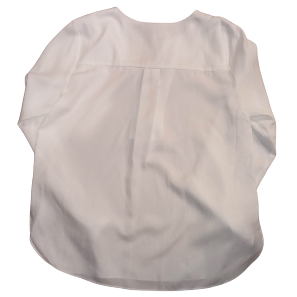Size M Women's Cremieux 100% Lyocell Tencel Nicole Long-sleeve Blouse  Ivory - Picture 2 of 5